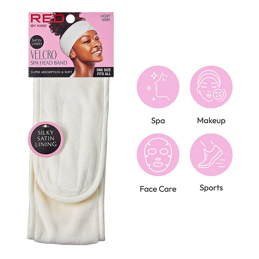 Red by Kiss Hook and Loop Fastener Spa Headband - Image 3