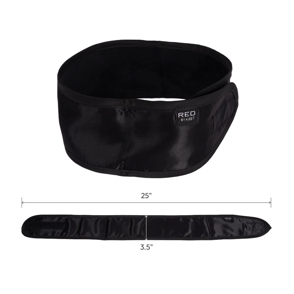 Red by Kiss Hook & Loop Spa Headband – Black - Image 5