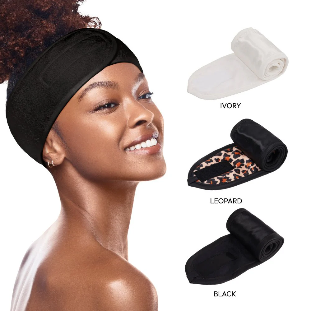 Red by Kiss Hook & Loop Spa Headband – Black - Image 6