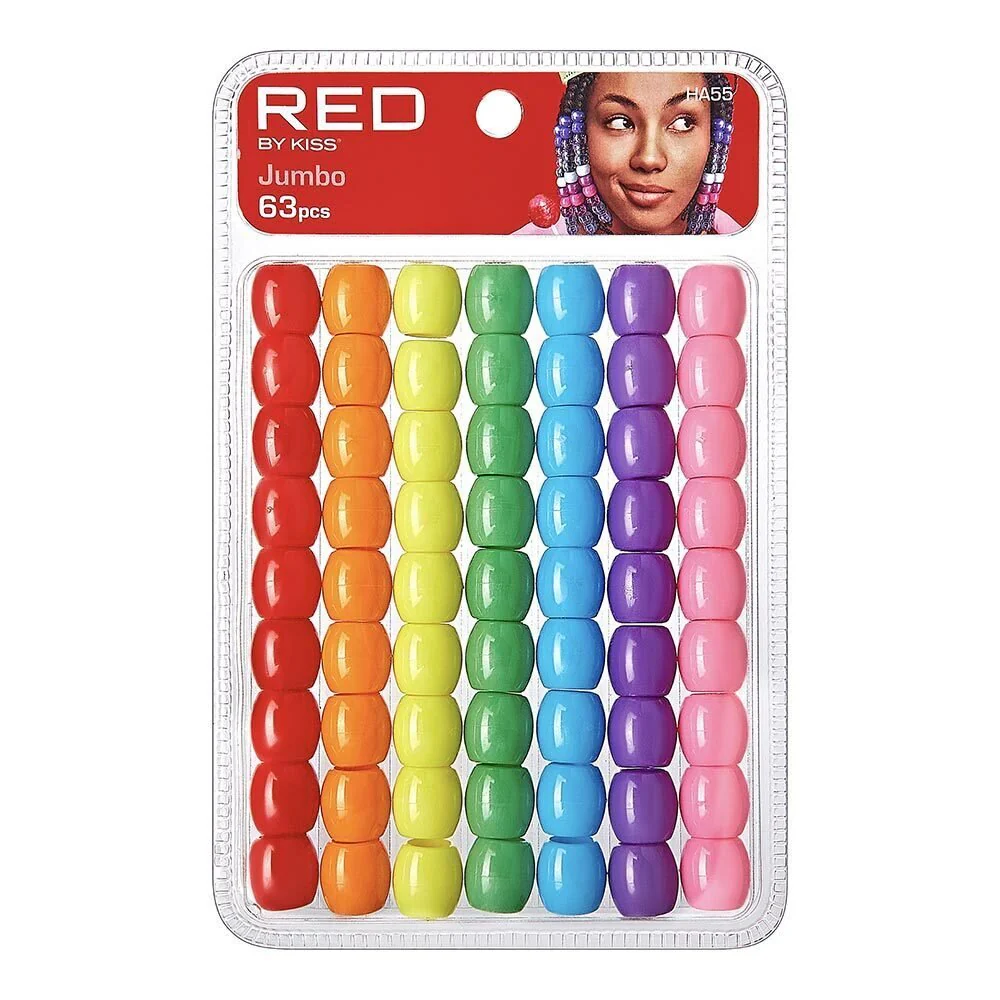 Red by Kiss Jumbo Vivid Assorted Hair Beads 63pcs - Image 2