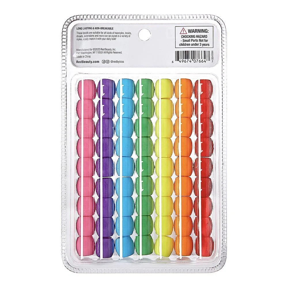Red by Kiss Jumbo Vivid Assorted Hair Beads 63pcs - Image 4