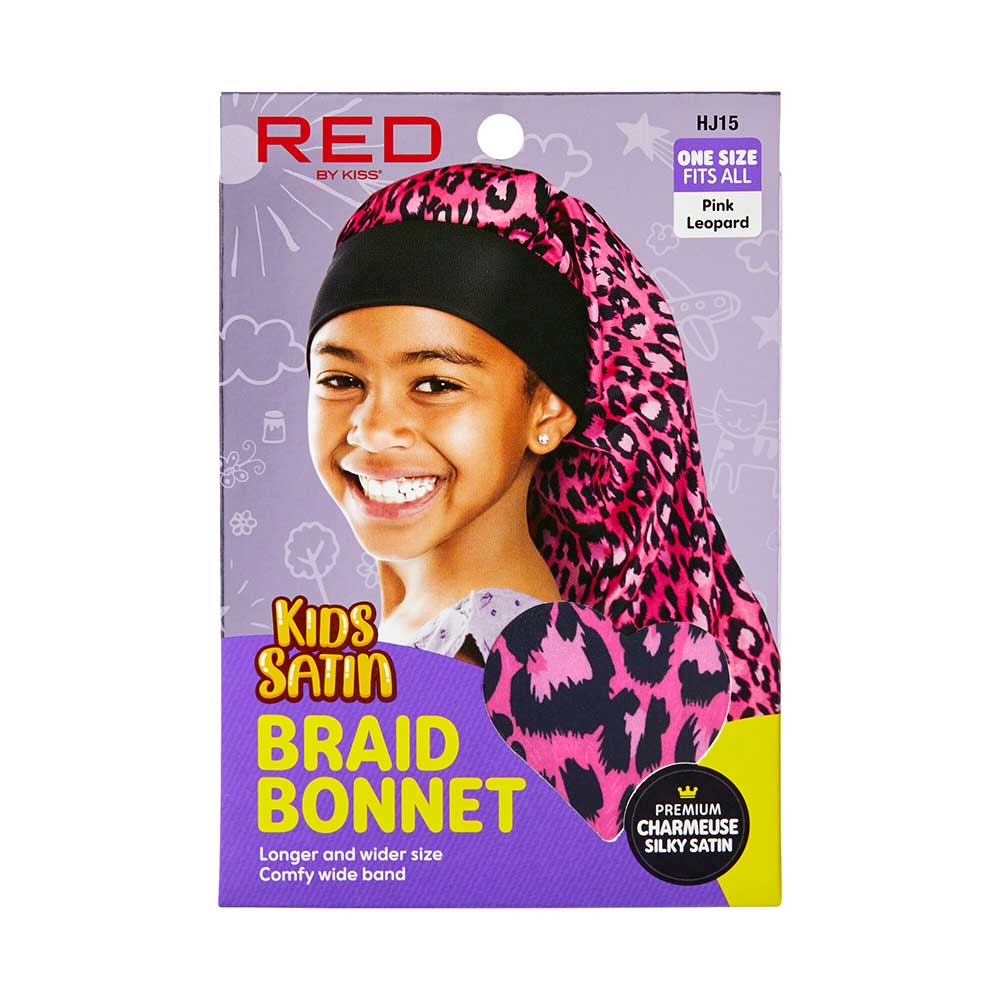 Red by Kiss Kids Satin Braid Bonnet - Cute Prints