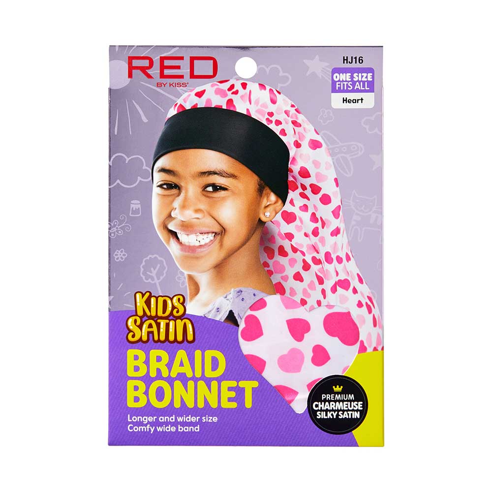 Red by Kiss Kids Satin Braid Bonnet - Cute Prints - Image 2