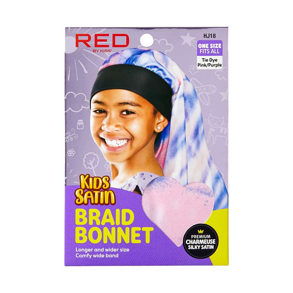 Red by Kiss Kids Satin Braid Bonnet - Cute Prints - Image 4