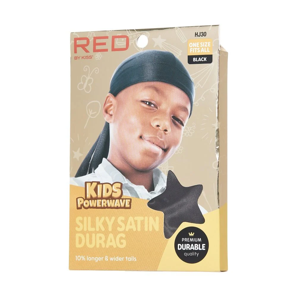 Red by Kiss Kids Power Wave Durag – Smooth Compression for Wavers - Image 3