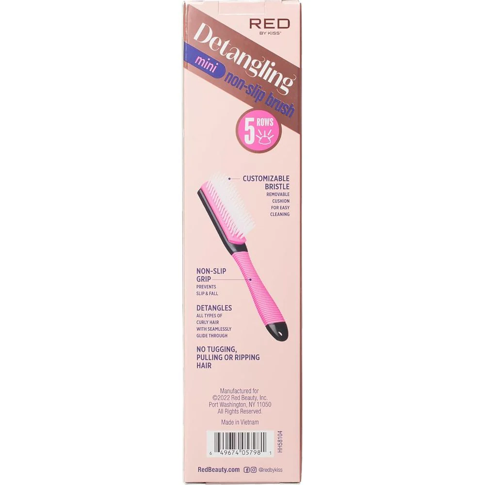 Red by Kiss Detangling Mini Non-Slip Brush β 5-Row Mini Brush - Image 5