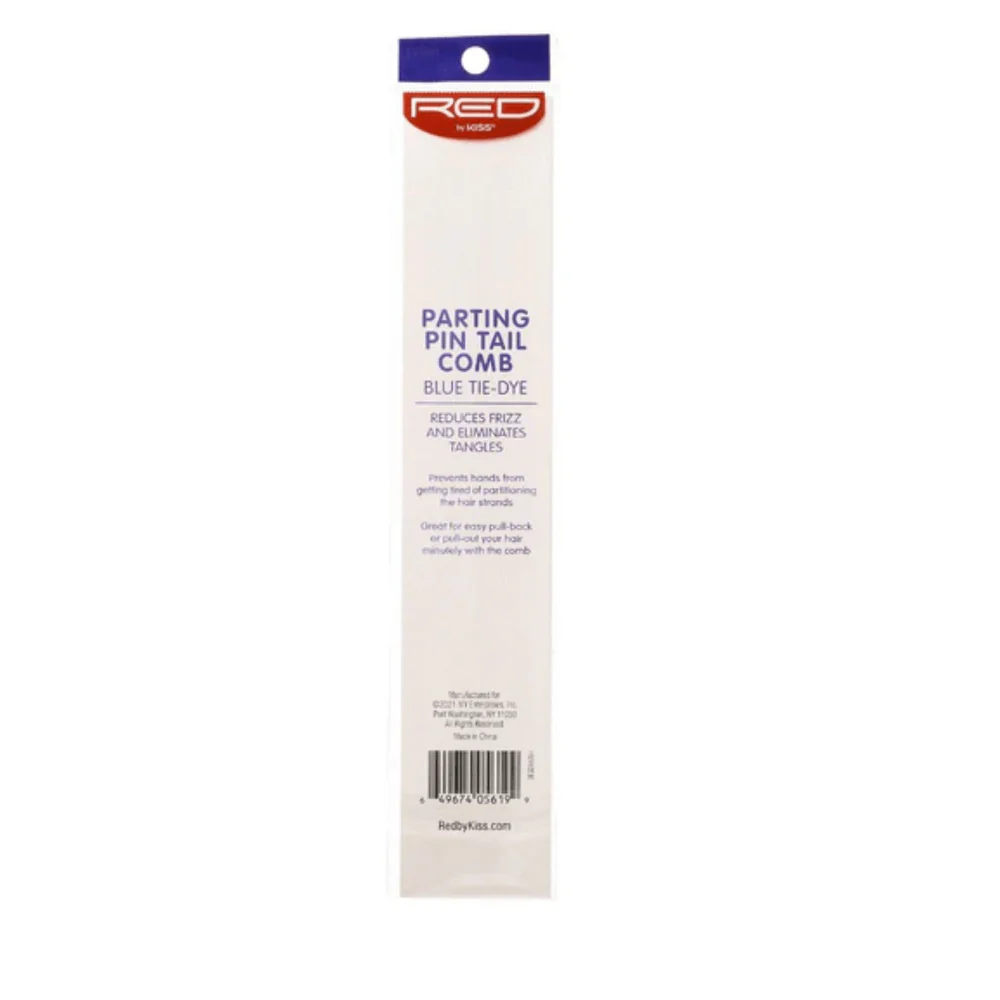 Red by Kiss Parting Pin Tail Comb – Blue Tie Dye - Image 2