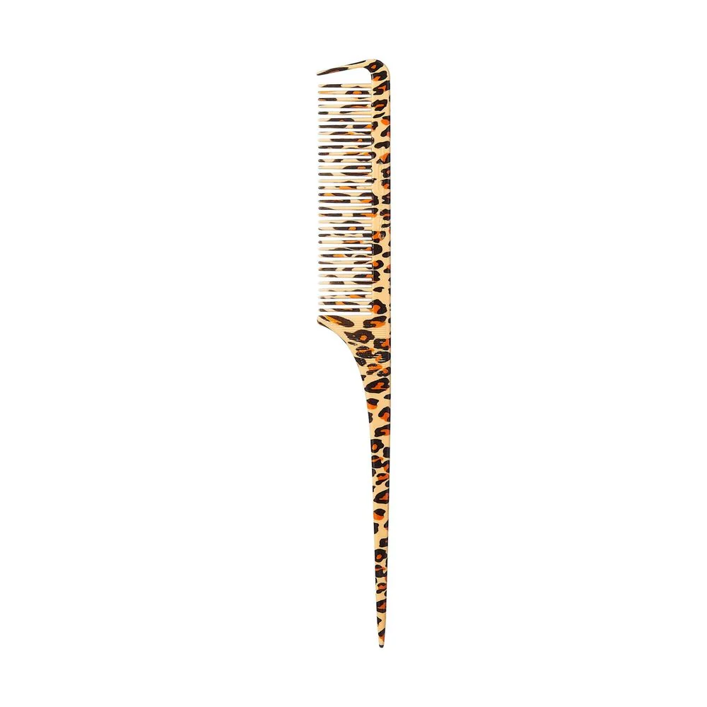 RED Leopard Parting Rat Tail Comb - Image 2