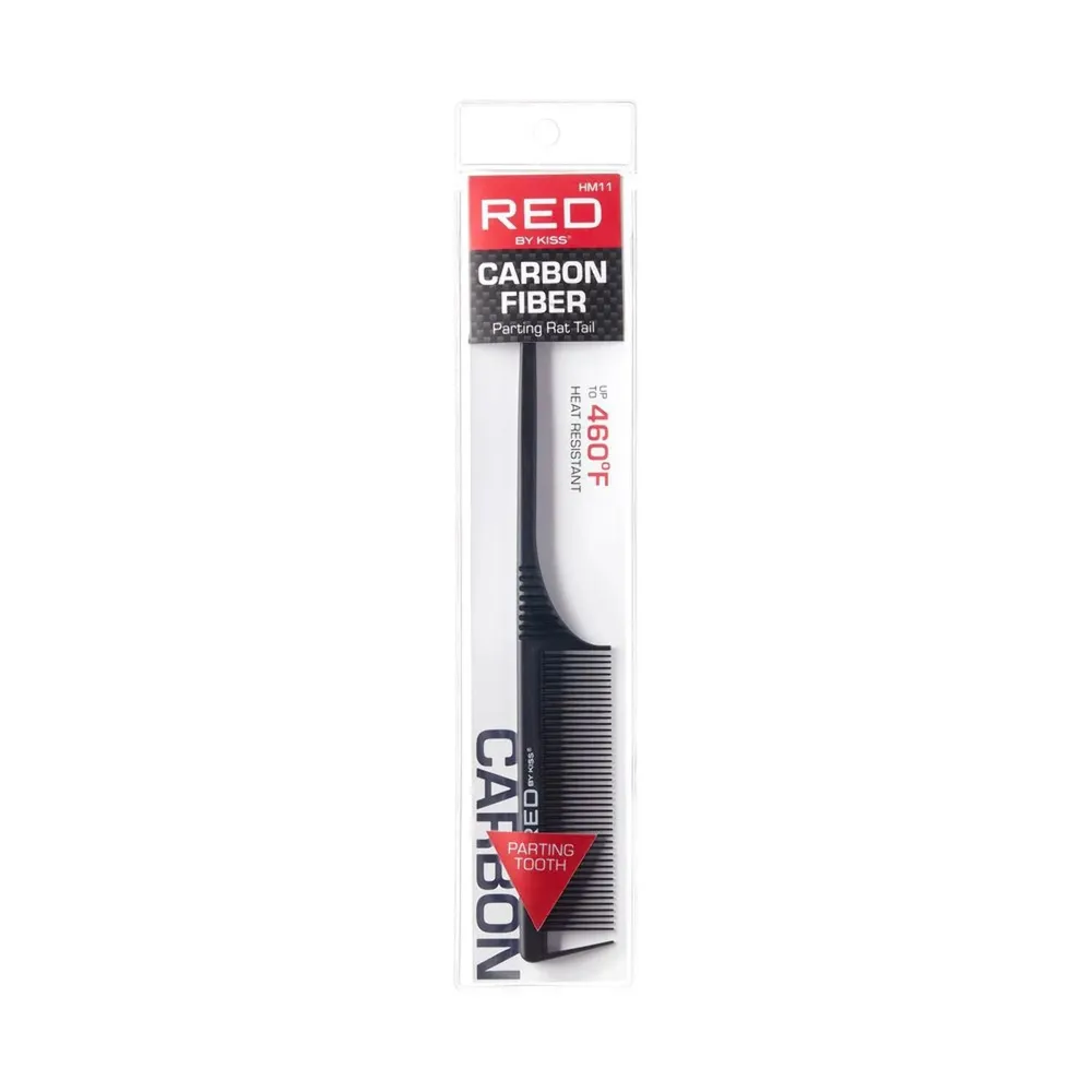 Red by Kiss Carbon Fiber Parting Rat Tail Comb