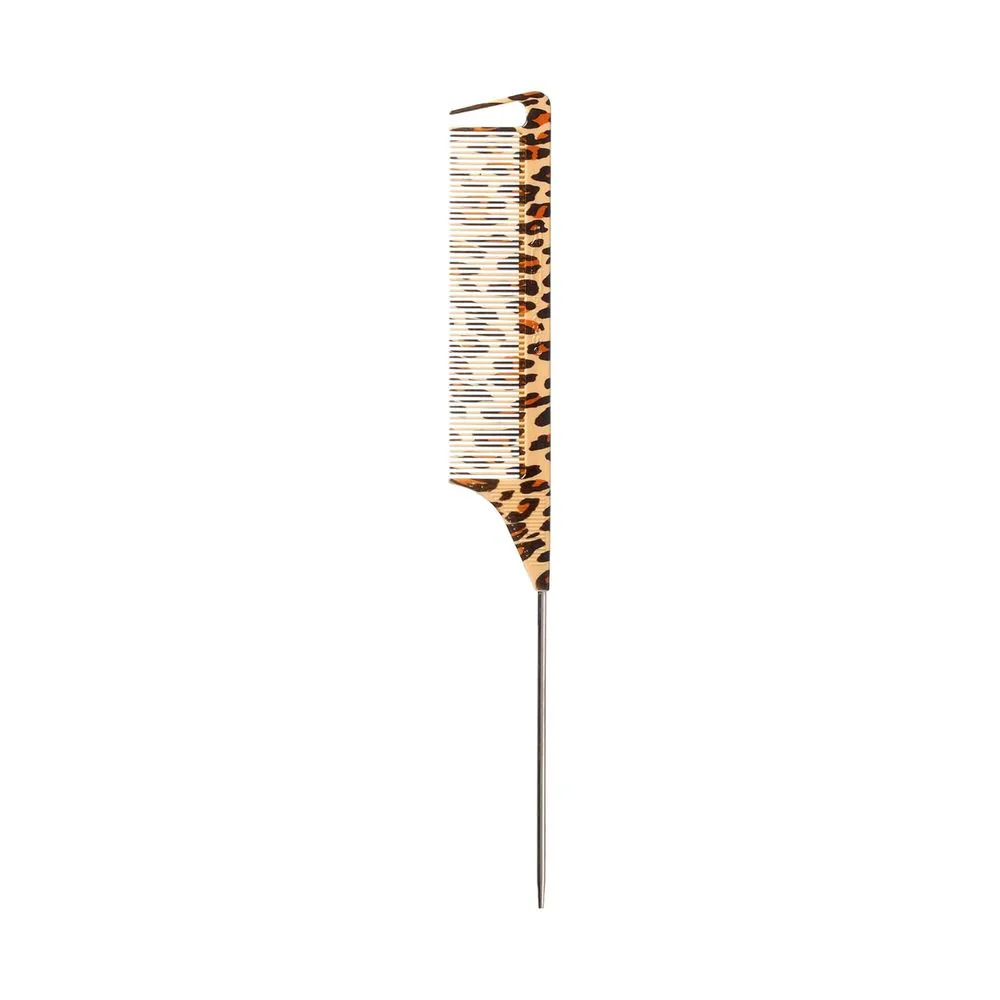 Red by Kiss Parting Pin Tail Comb – Leopard Print - Image 2