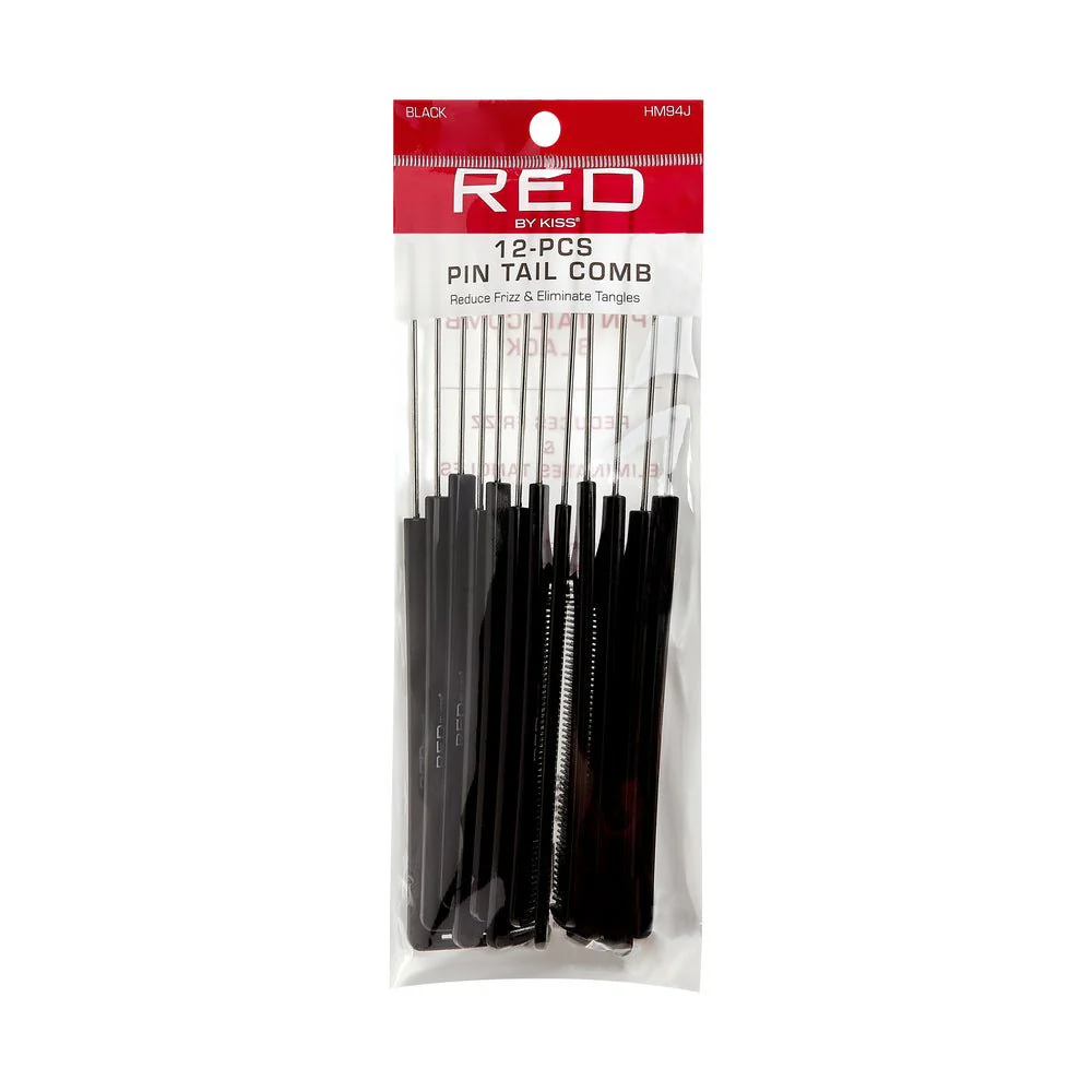 Red by Kiss Pin Tail Comb Set โ Black 12 pcs