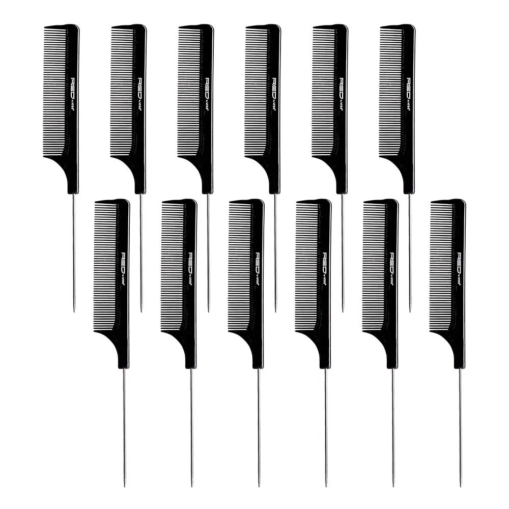 Red by Kiss Pin Tail Comb Set โ Black 12 pcs - Image 3