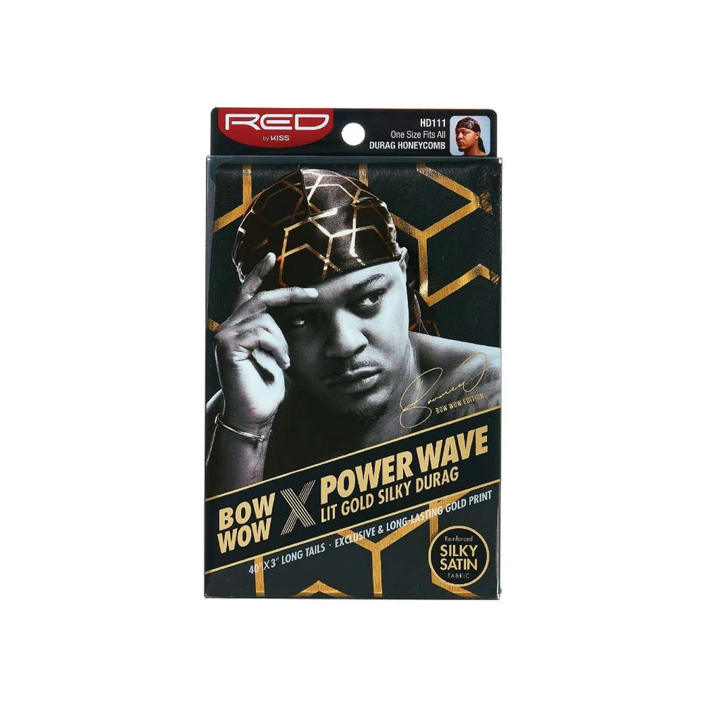 Red by Kiss Premium Bow Wow X Power Wave Lit Gold Silky Durag