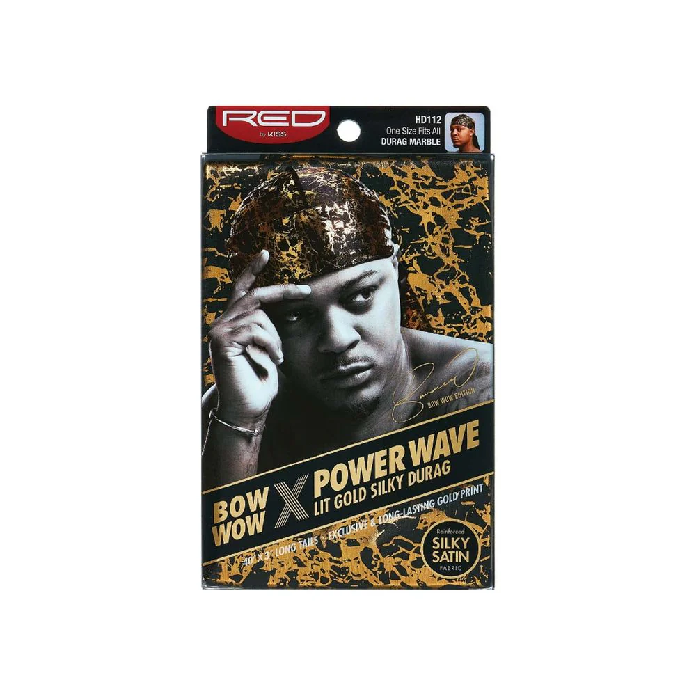 Red by Kiss Premium Bow Wow X Power Wave Lit Gold Silky Durag - Image 2
