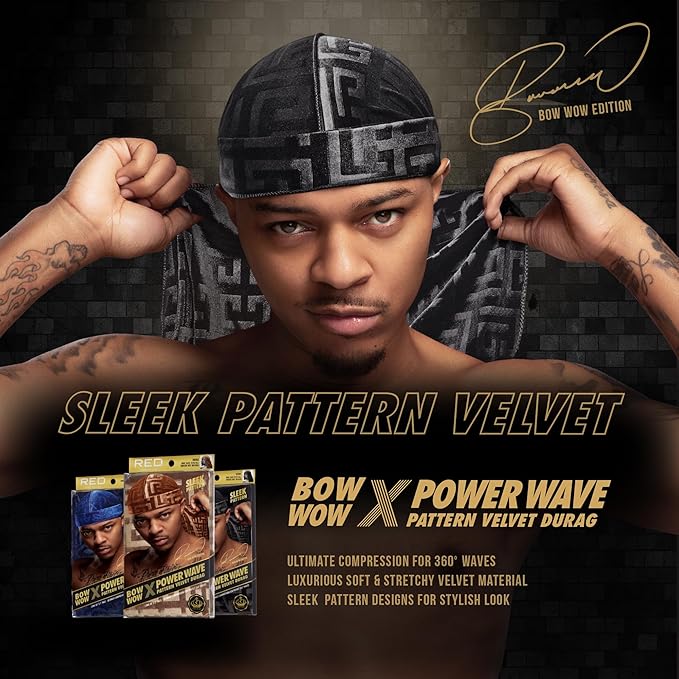 Red by Kiss Premium Bow Wow X Power Pattern Velvet Durag
