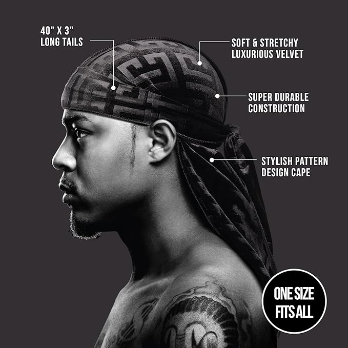 Red by Kiss Premium Bow Wow X Power Pattern Velvet Durag - Image 13