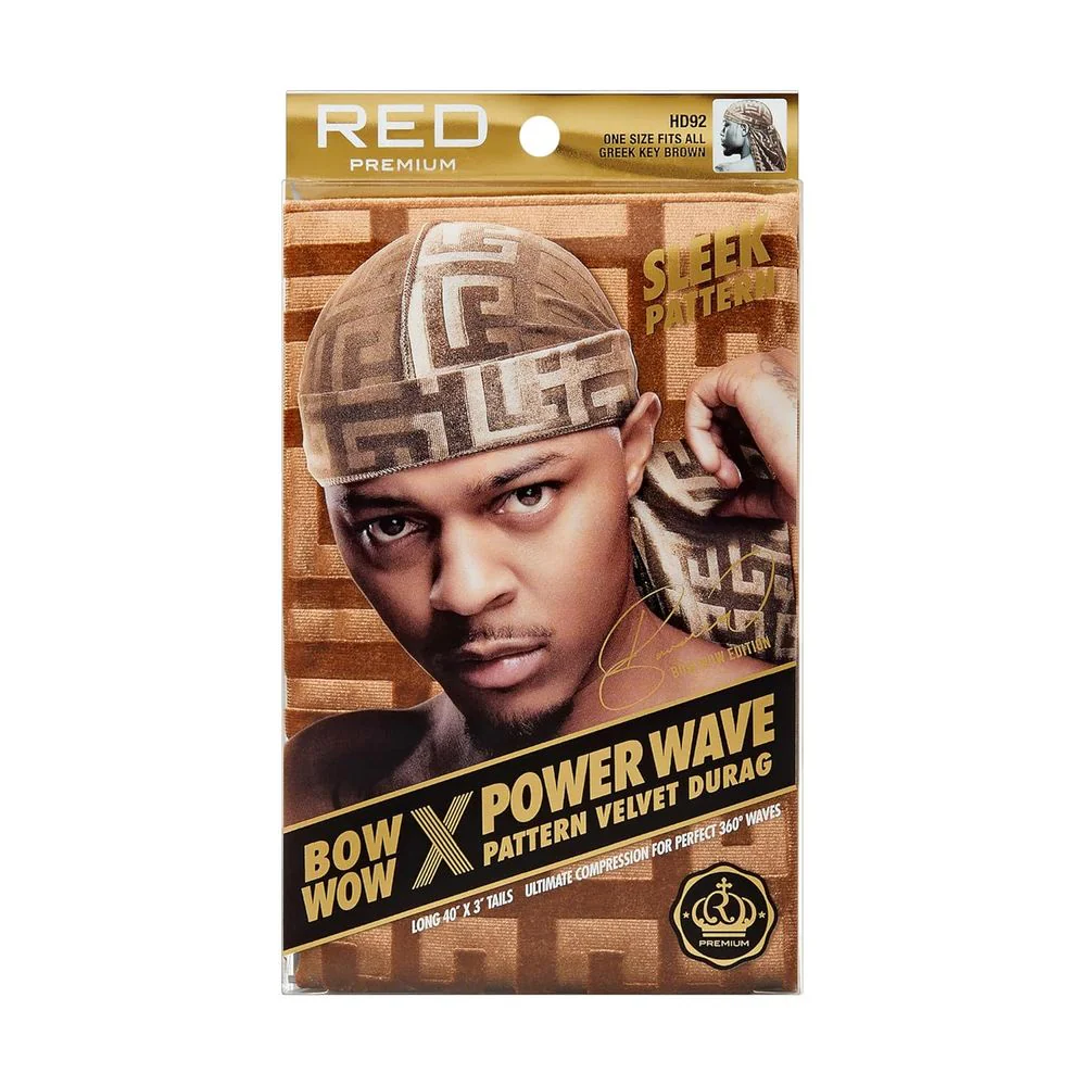 Red by Kiss Premium Bow Wow X Power Pattern Velvet Durag - Image 4