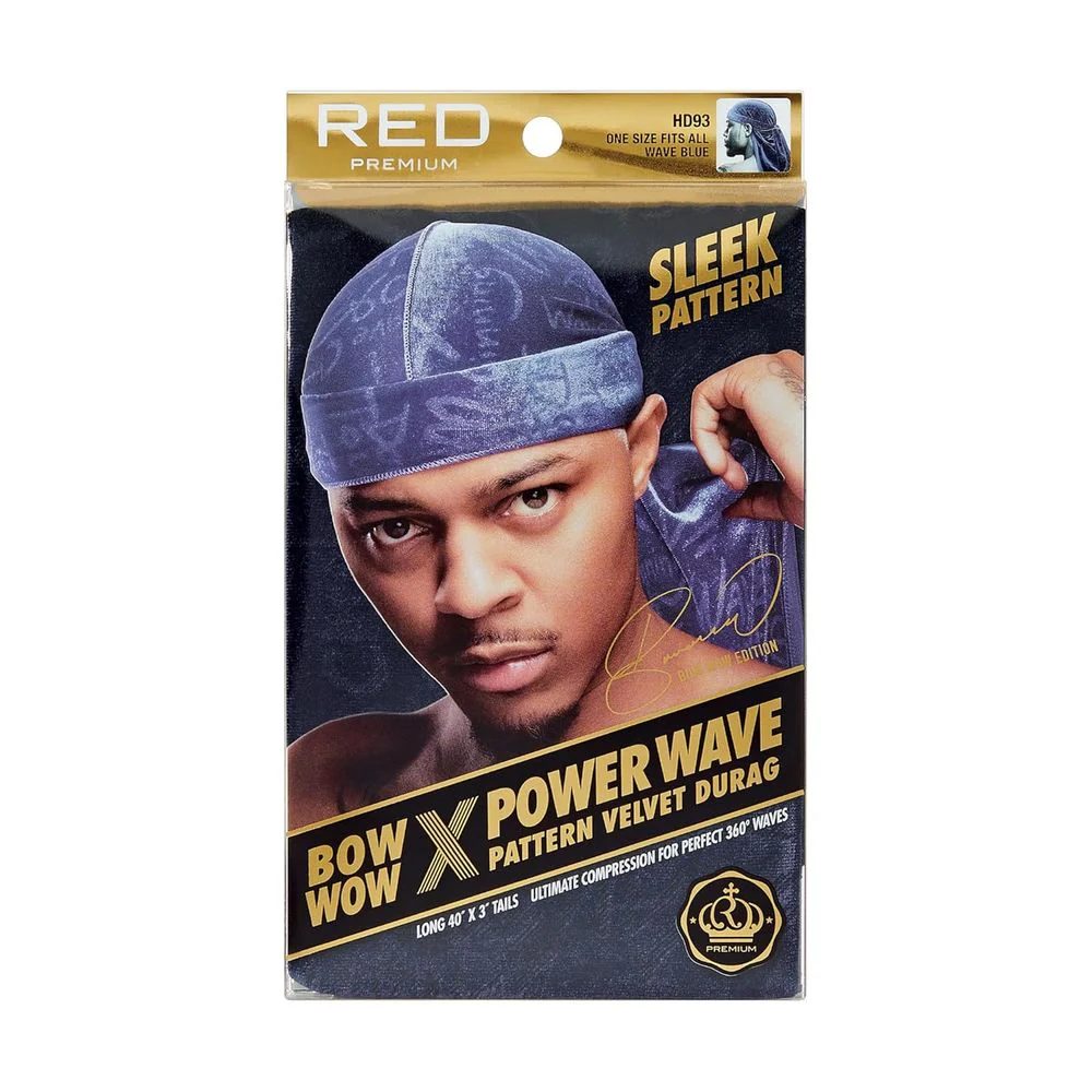 Red by Kiss Premium Bow Wow X Power Pattern Velvet Durag - Image 5