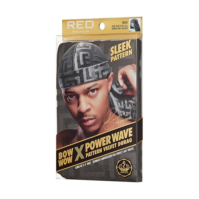 Red by Kiss Premium Bow Wow X Power Pattern Velvet Durag - Image 6