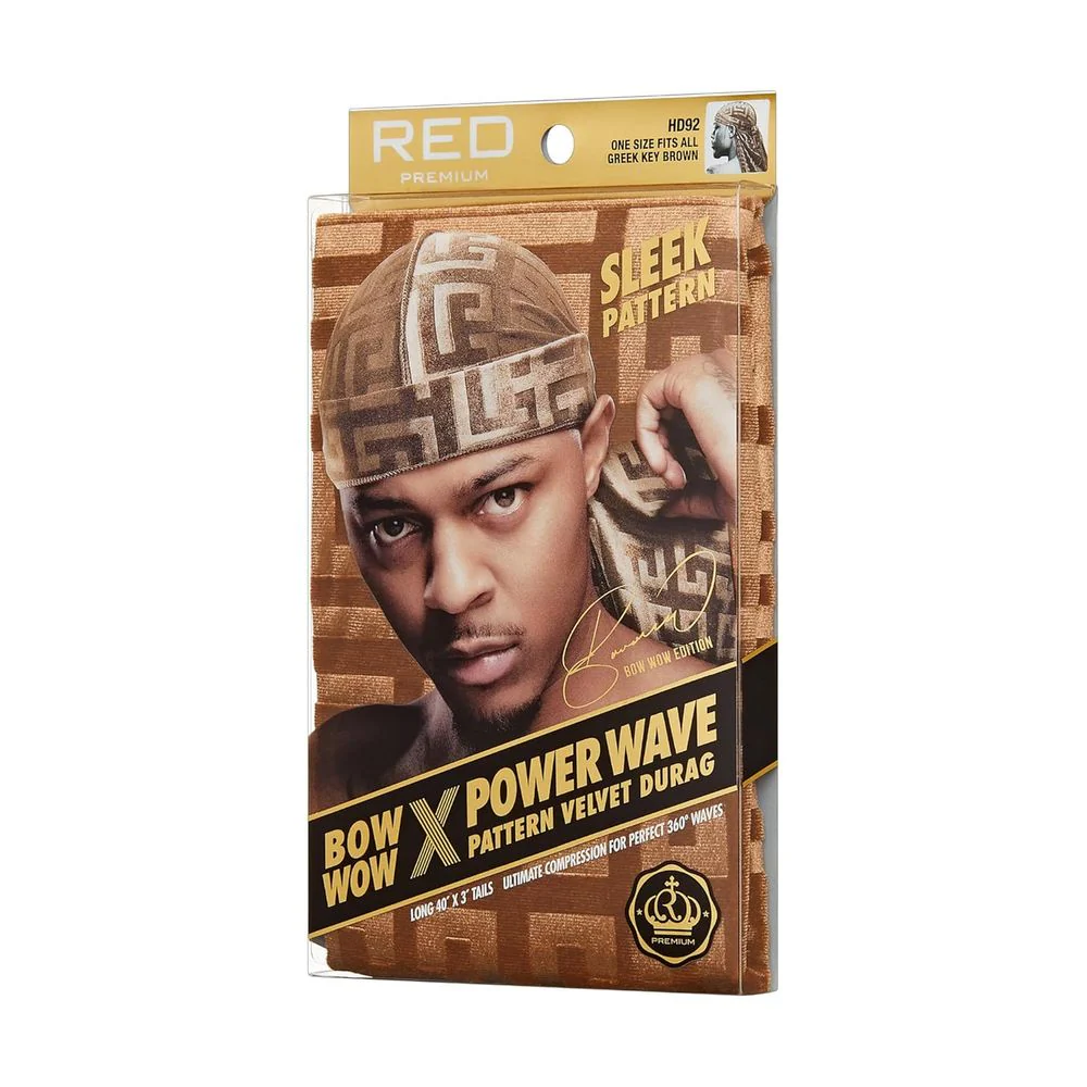 Red by Kiss Premium Bow Wow X Power Pattern Velvet Durag - Image 7