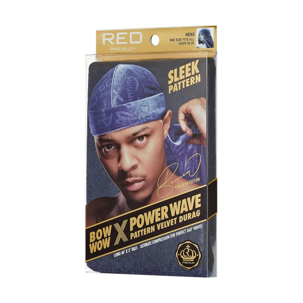 Red by Kiss Premium Bow Wow X Power Pattern Velvet Durag - Image 8