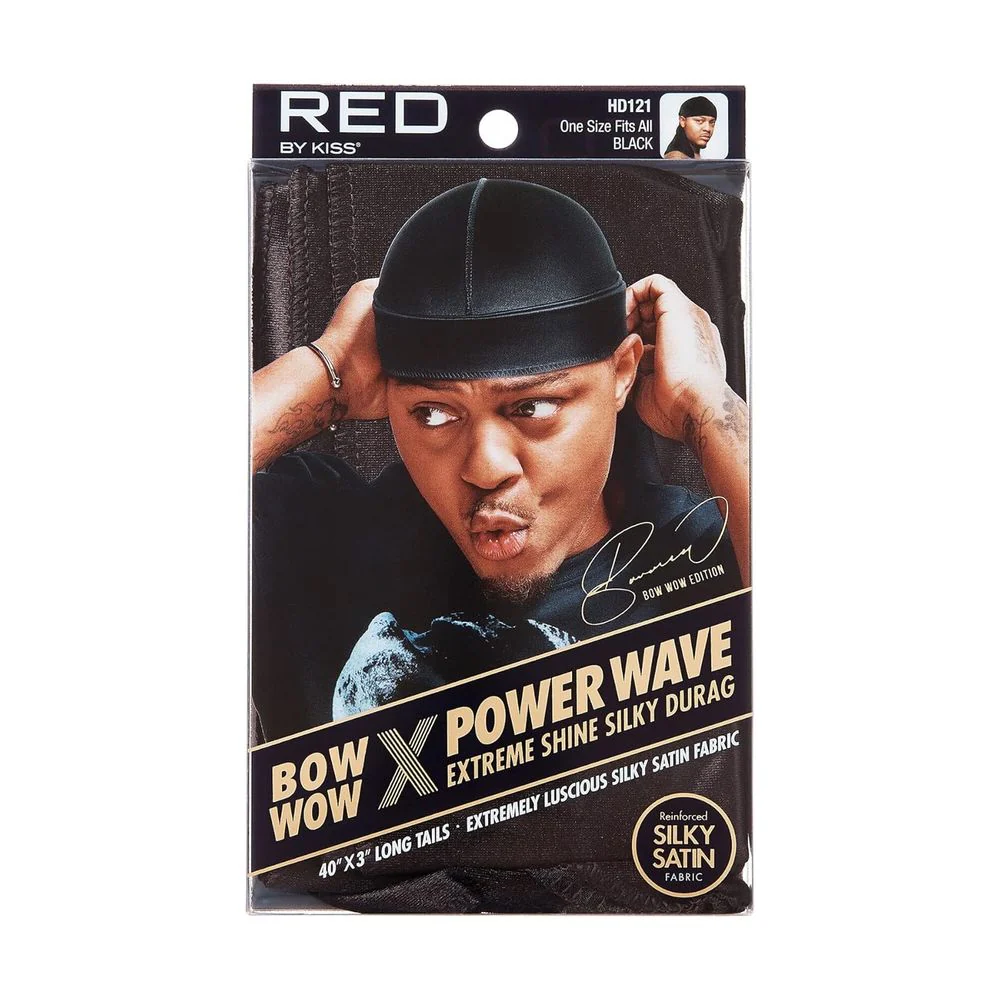 Red by Kiss Bow Wow Power Wave Shine Silky Durag โ Max Hold