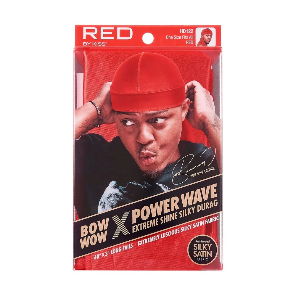 Red by Kiss Bow Wow Power Wave Shine Silky Durag โ Max Hold - Image 2