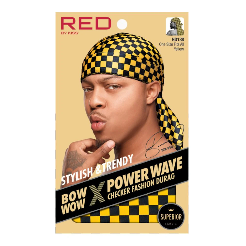 Red by Kiss Premium Bow Wow Power Wave Checker Fashion Durag - Image 5
