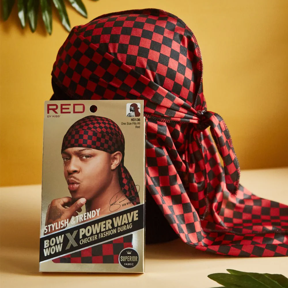 Red by Kiss Premium Bow Wow Power Wave Checker Fashion Durag - Image 7