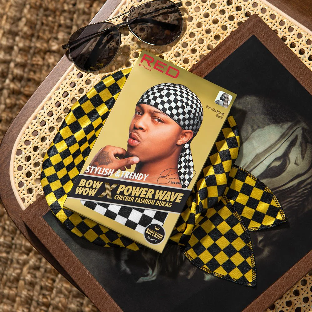 Red by Kiss Premium Bow Wow Power Wave Checker Fashion Durag - Image 9