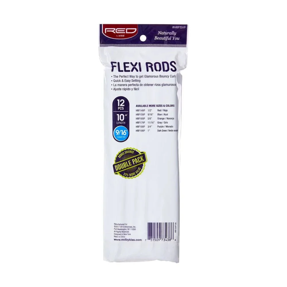 Red by Kiss Flexi Rods 10" 9/16" Diameter – 12PCS Long-Lasting Curls - Image 2