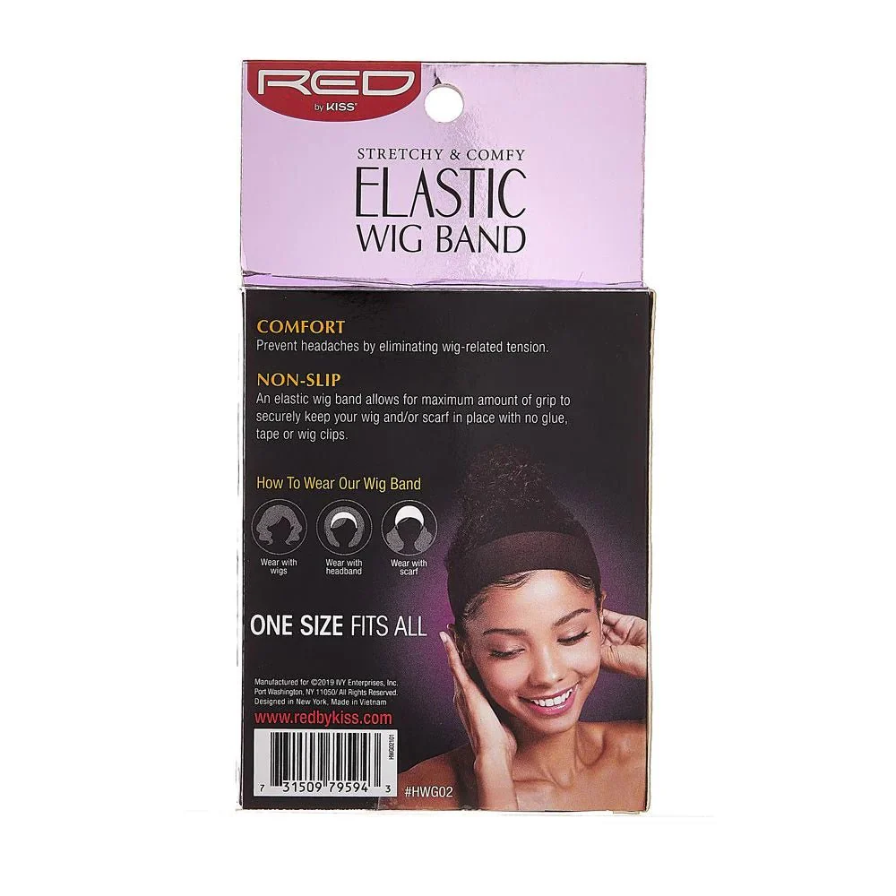 Red Elastic Wig Band Black - Image 3
