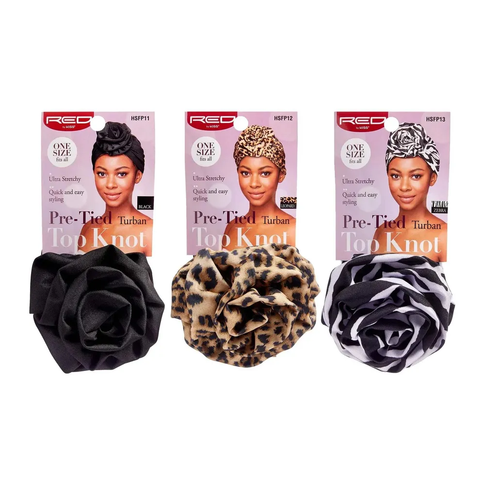 Red by Kiss Pre-Tied Turban Top Knot