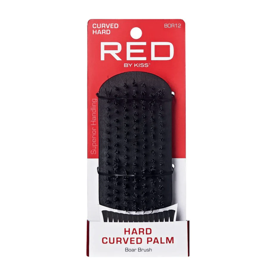 Red by Kiss Curved Hard Boar Brush BOR12 β Hard
