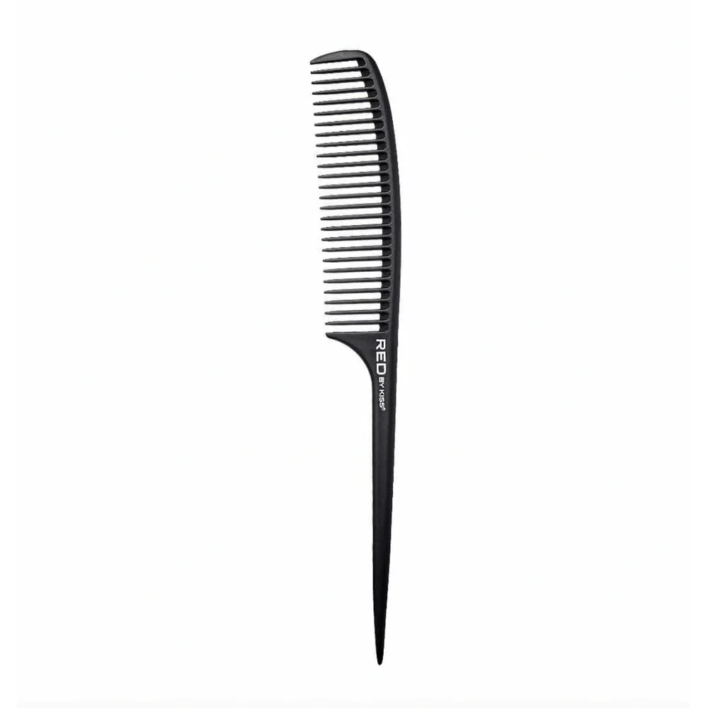 Red by Kiss Carbon – Fiber Wide Teeth Rat Tail Comb - Image 2