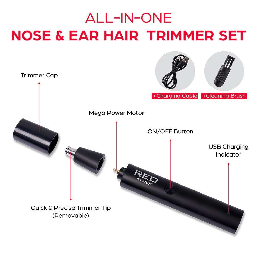 Red by Kiss Rechargeable Nose Hair Trimmer - Image 4