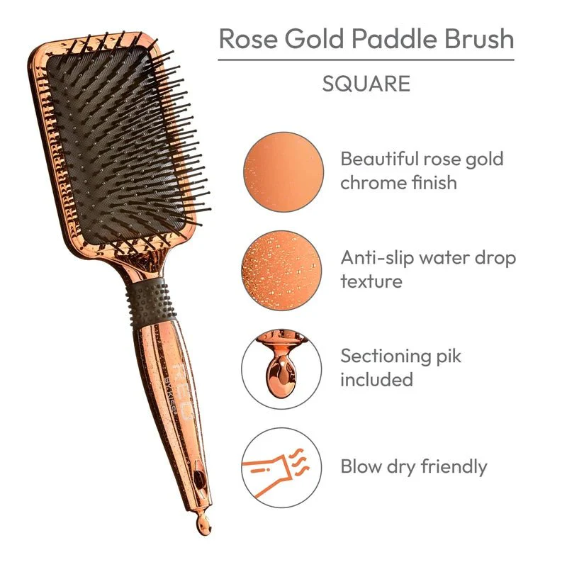 Red by Kiss Rose Gold Brush – Square Paddle - Image 3