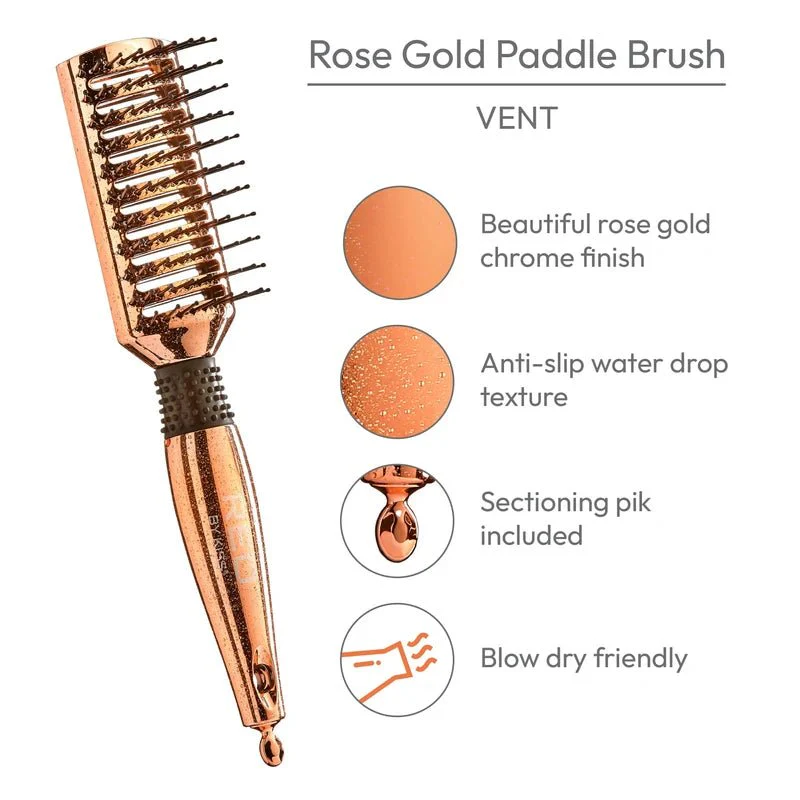 Red by Kiss Rose Gold Paddle Brush ā Vented Paddle - Image 3