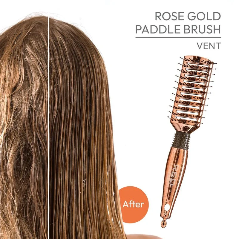 Red by Kiss Rose Gold Paddle Brush ā Vented Paddle - Image 4