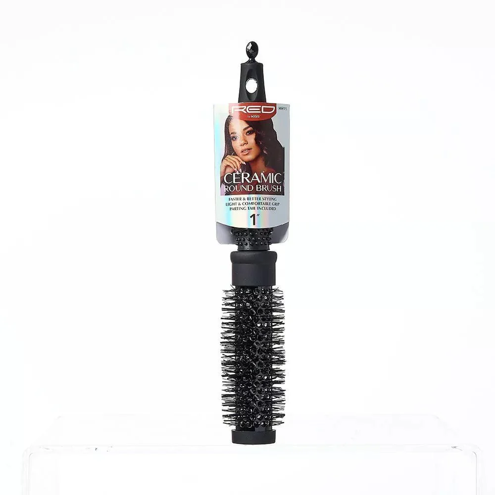 Red by Kiss Rose Heat Resistant Bristle Brush ā 1" Barrel