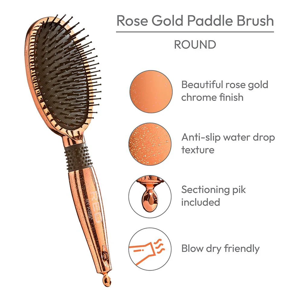Red by Kiss Rose Gold Brush ā Round Paddle - Image 3