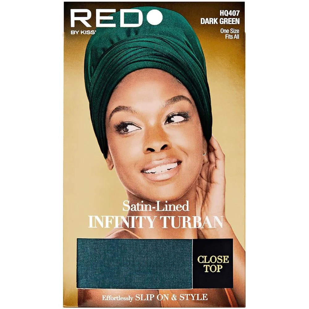 Red by Kiss Satin-Lined Infinity Turban - Close Top - Image 5