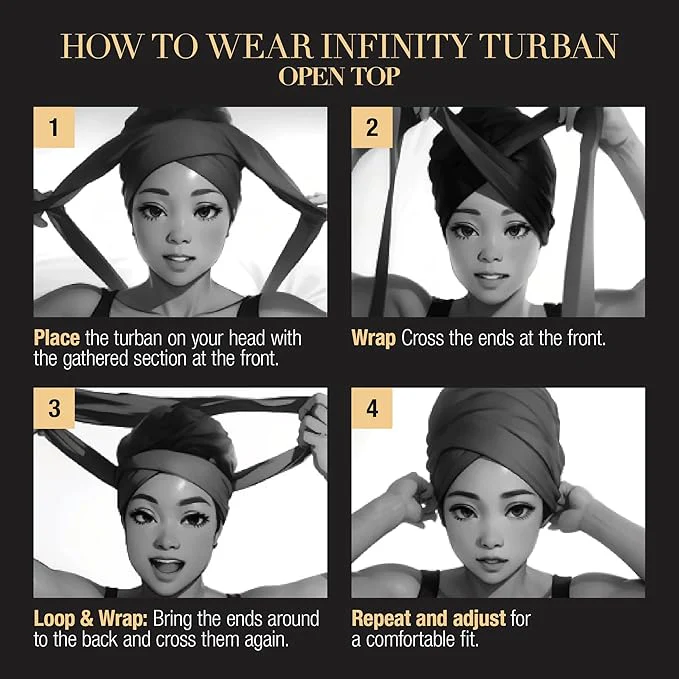 Red by Kiss Satin-Lined Infinity Turban - Open Top - Image 11