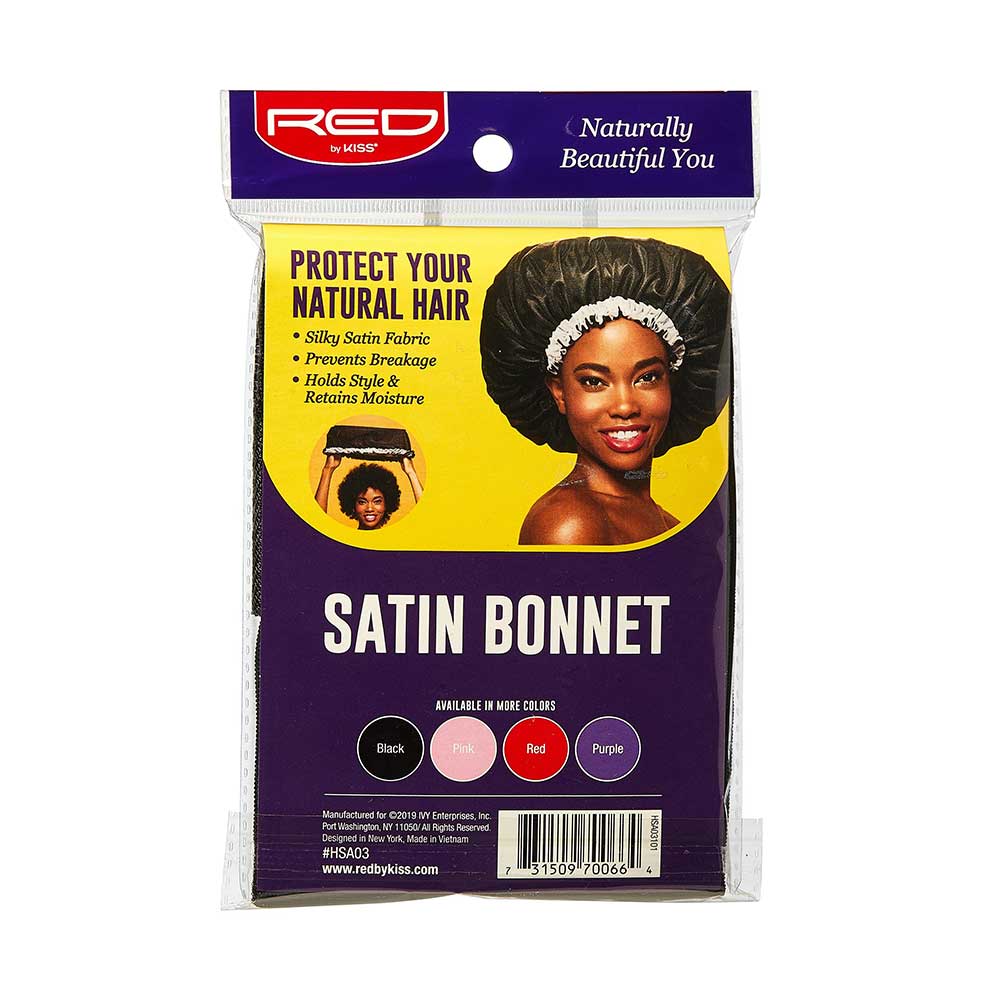 Red by Kiss Satin Bonnet Black – Large, XL & X-Jumbo - Image 9