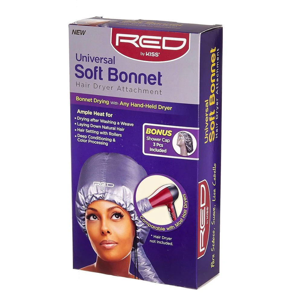 Red Universal Soft Bonnet Hair Dryer Attachment - Image 2