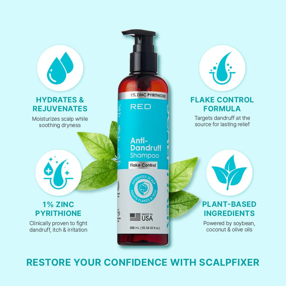 Red by Kiss Scalp Fixer Anti-Dandruff Shampoo – 10.14 oz - Image 3