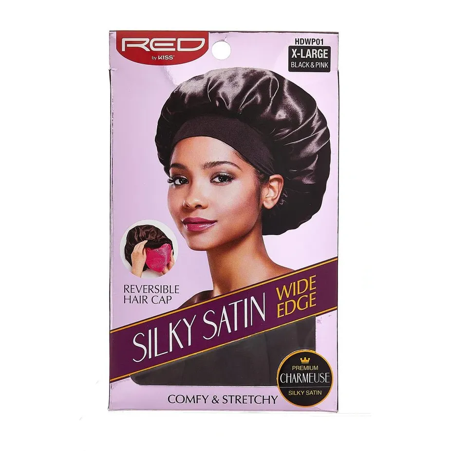 Red by Kiss Silky Satin Double Wear Hair Cap β Black