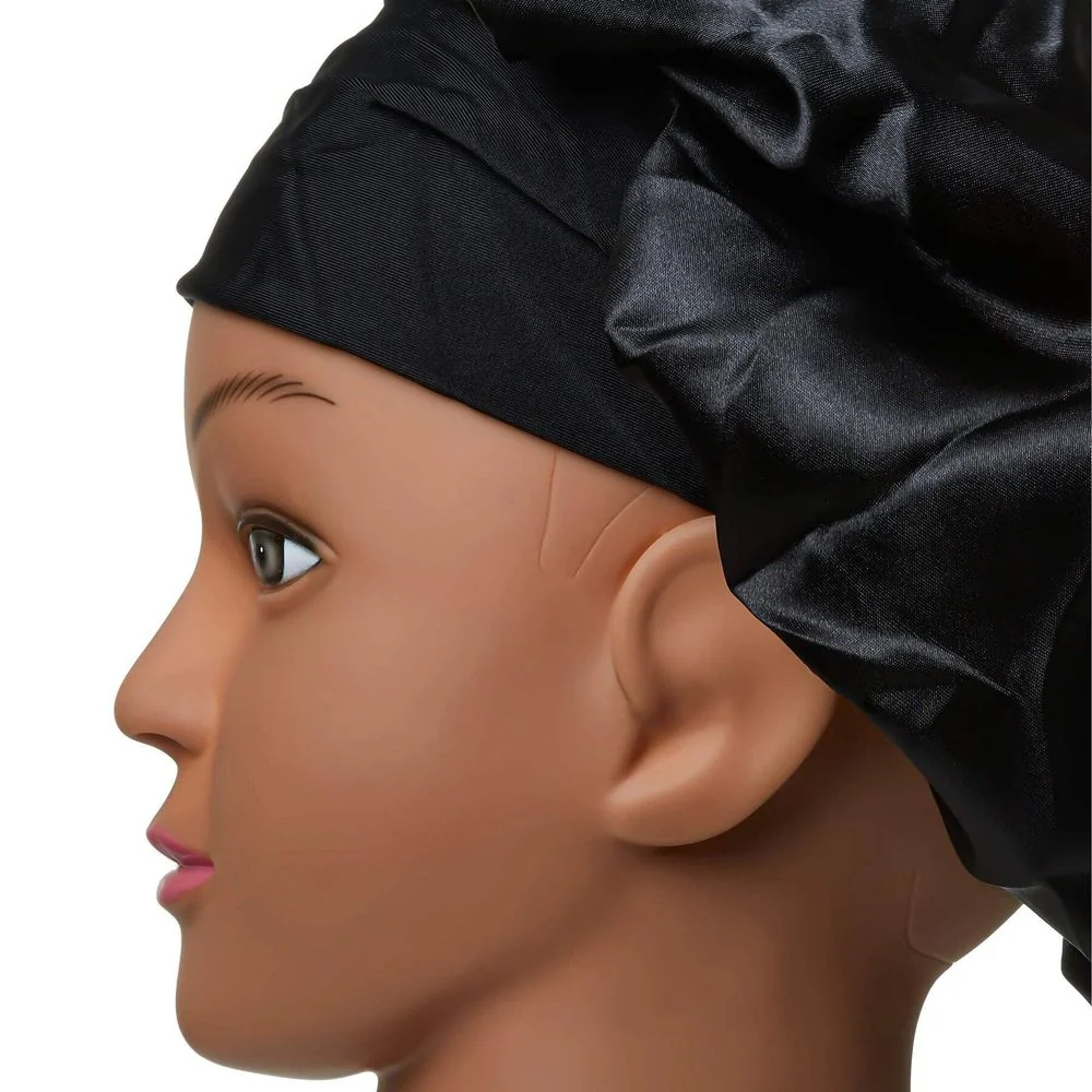 Red by Kiss Silky Satin Double Wear Hair Cap β Black - Image 3