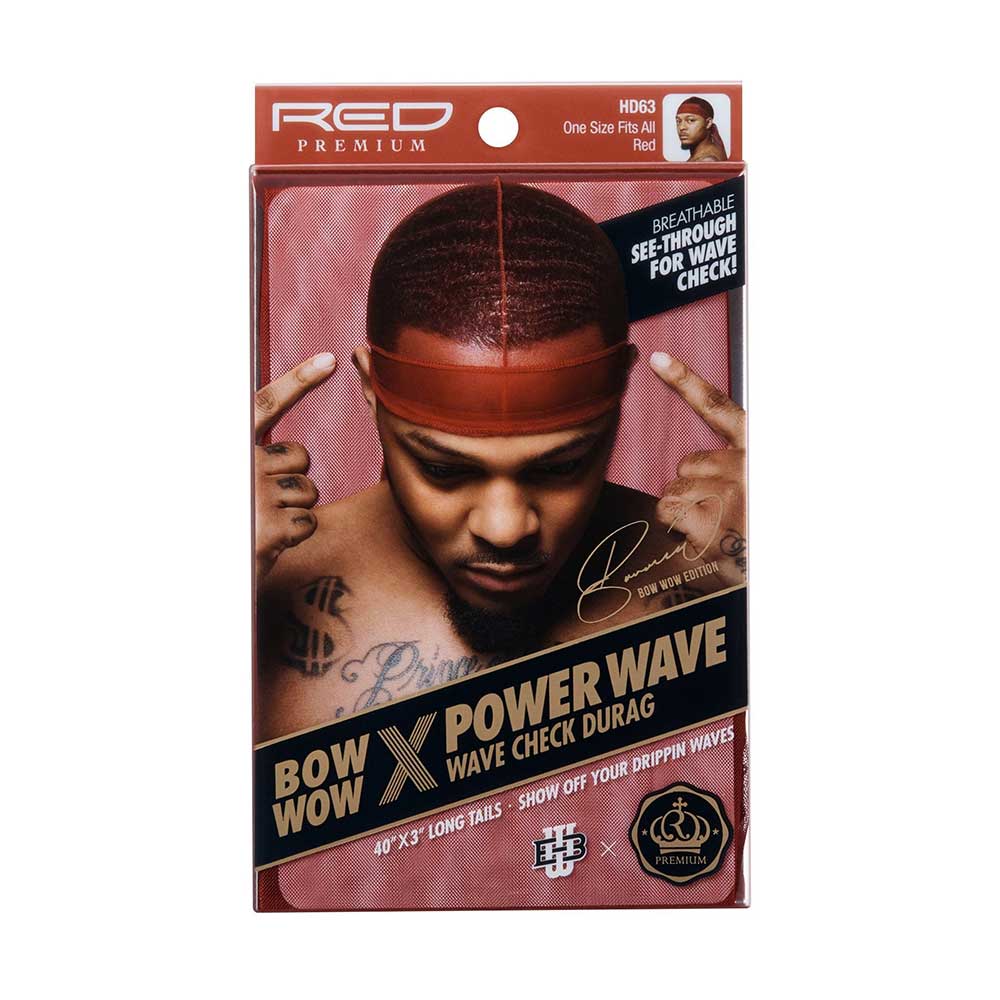 Red by Kiss Bow Wow X Power Wave Check Durag – Street Style - Image 3