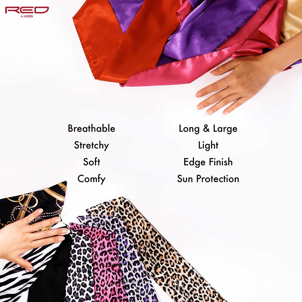 Red by Kiss Silky Satin Wrap Scarf - Image 6